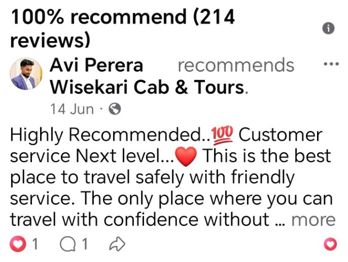 Wisekari Cab & Tours customer review 1