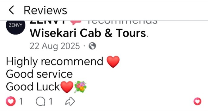 Wisekari Cab & Tours customer review 19