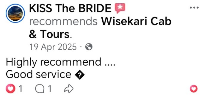 Wisekari Cab & Tours customer review 27