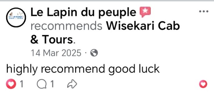 Wisekari Cab & Tours customer review 33