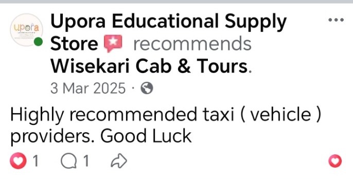 Wisekari Cab & Tours customer review 43